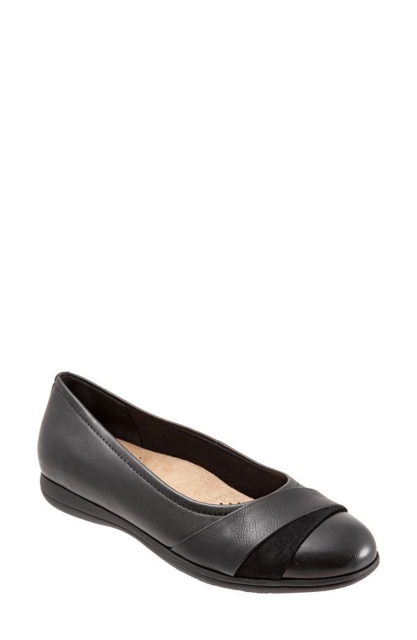 トロッターズ レディース シューズ パンプスエード レザー Trotters Danni Leather Suede Flat Black ブラック