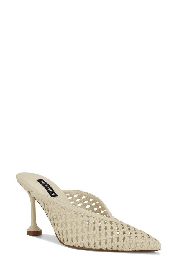 ナインウェスト レディース シューズ ヒール Nine West Grasso Woven Mule Ivory アイボリー