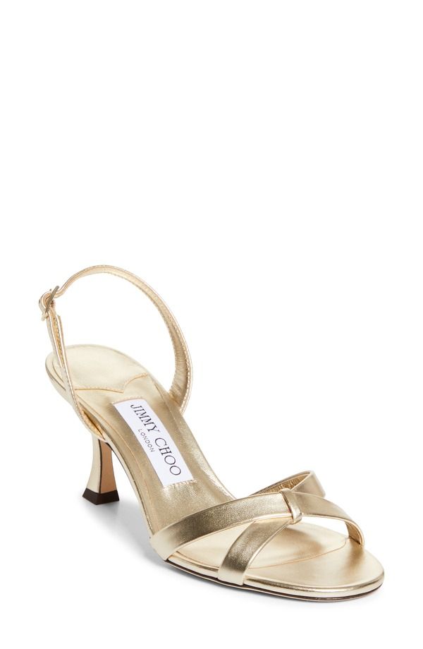 ジミーチュー レディース シューズ サンダル トール Jimmy Choo Elsy Metallic Slingback Sandalight Soft Gold ゴールド
