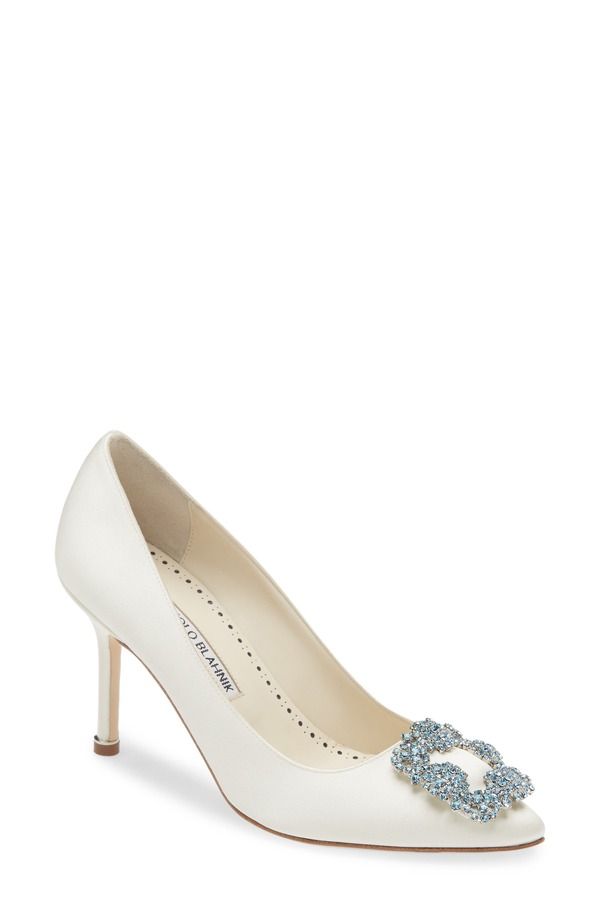 マノロ ブラニク レディース シューズ パンプス Manolo Blahnik Hangisi Bridal Crystal Buckle Pump Lcrm 1309