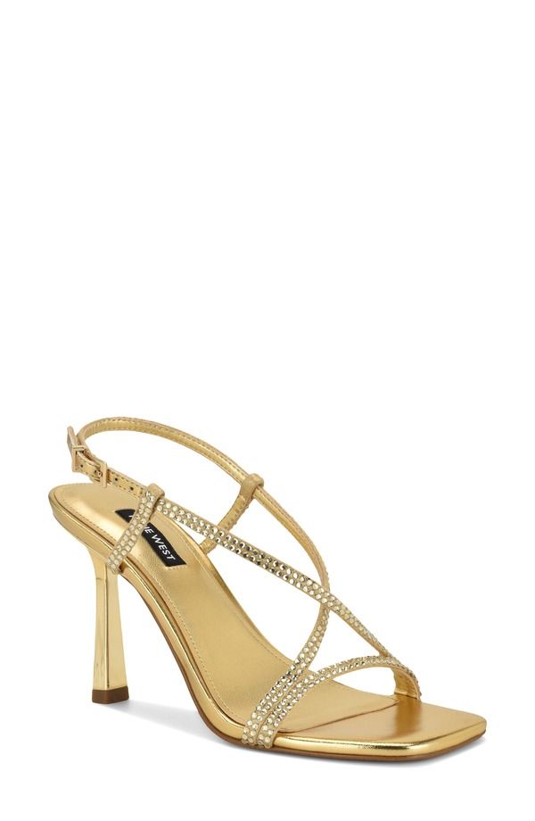ナインウェスト レディース シューズ ヒール サンダル Nine West Vallanh Slingback Sandal Gold ゴールド