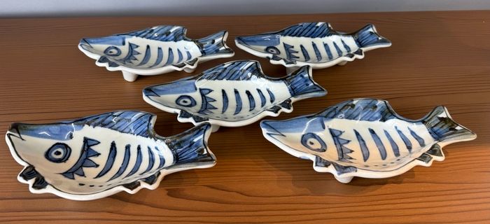 美濃焼 祥山窯 魚型 お皿 5枚セット