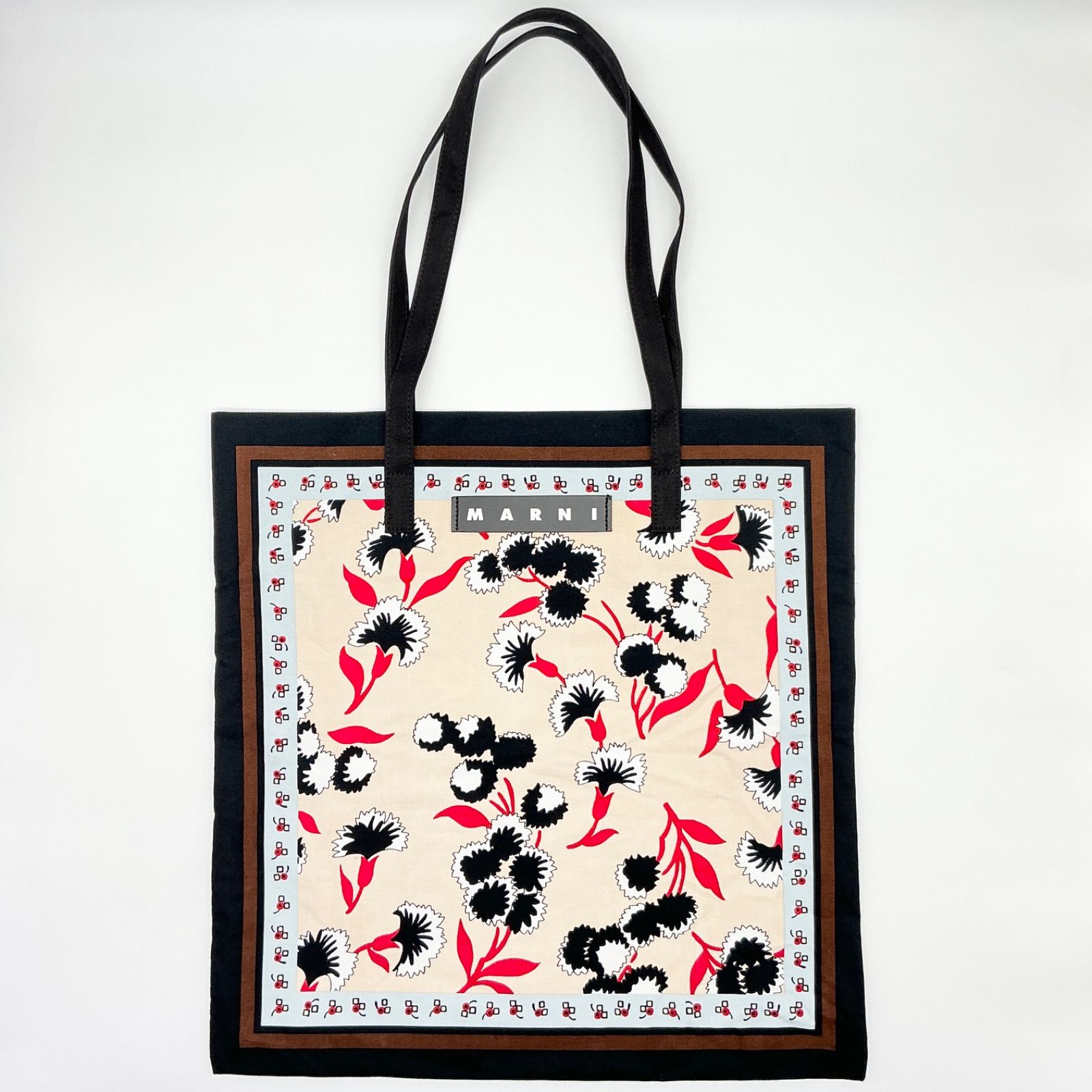 MARNI MARKET マルニマーケット バンダナトート ベージュ レッド