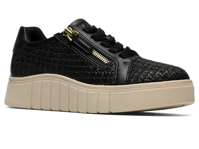 クラークス レディース シューズ スニーカー Clarks Mykah Joyfull Black Raffia ブラック