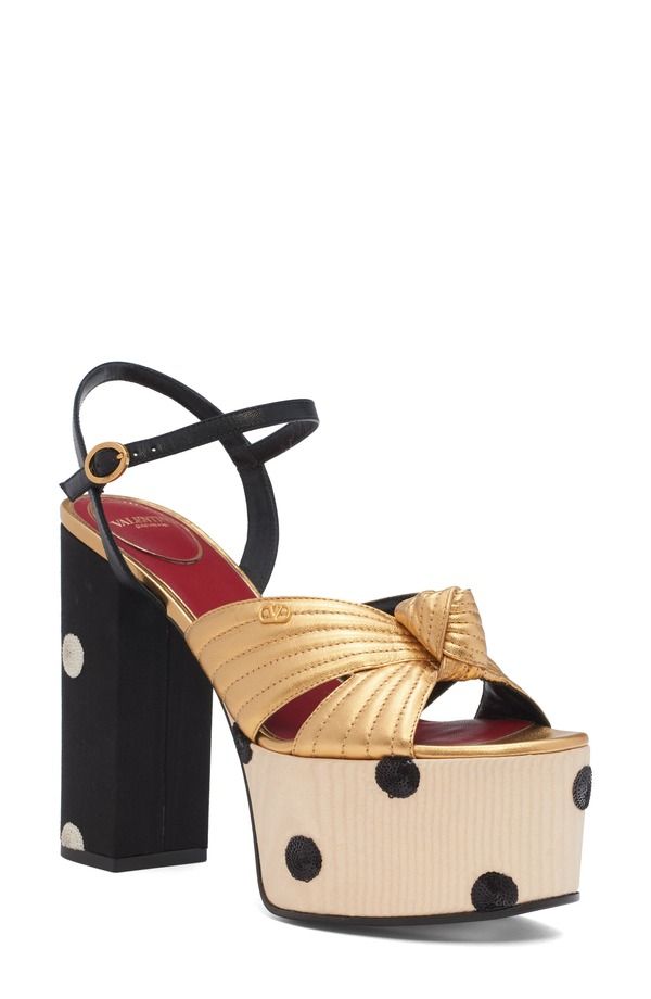 ヴァレンティノ レディース シューズ サンダル プラットフォーム Valentino Garavani Crasher Platform Sandal Gold ゴールド