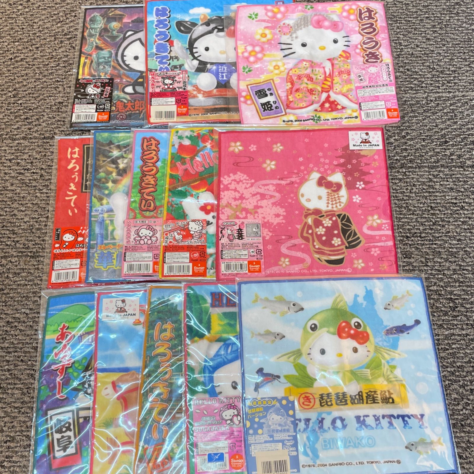HELLO KITTY ハローキティ ご当地ハンカチ プチタオル 13枚セット towel　管理番号SC690