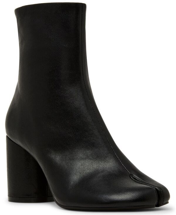 スティーブ マデン レディース シューズ ブーツ・レインブーツ ヒール Steve Madden Womens Caro SplitToe Cylinder Heel Booties Black ブラ