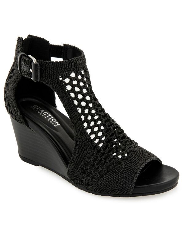 ケネスコール レディース シューズ サンダル Kenneth Cole Reaction Womens Gracie Wedge Sandals Black Raffia ブラック