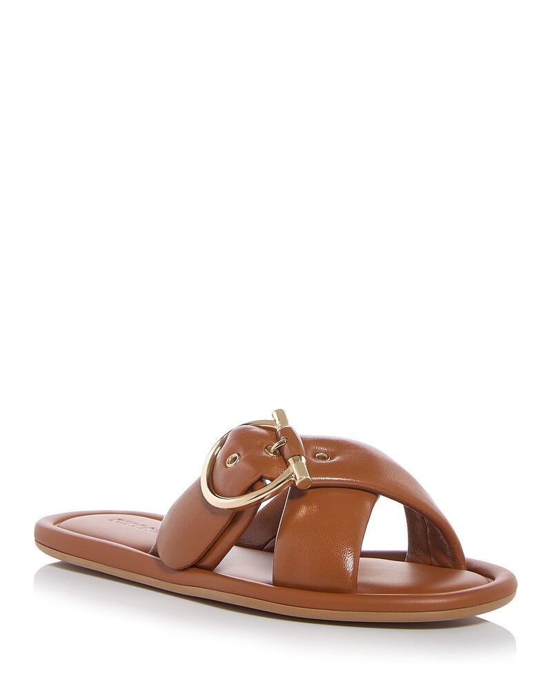 フェラガモ レディース シューズ サンダル FERRAGAMO Womens Elyzia Gancini Slide Sandals Natural Brown ブラウン