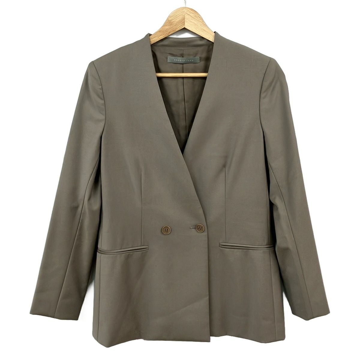 theory luxe(セオリーリュクス) ジャケット サイズ036 S レディース美品 - グレーベージュ 長袖/ノーカラー/春/秋