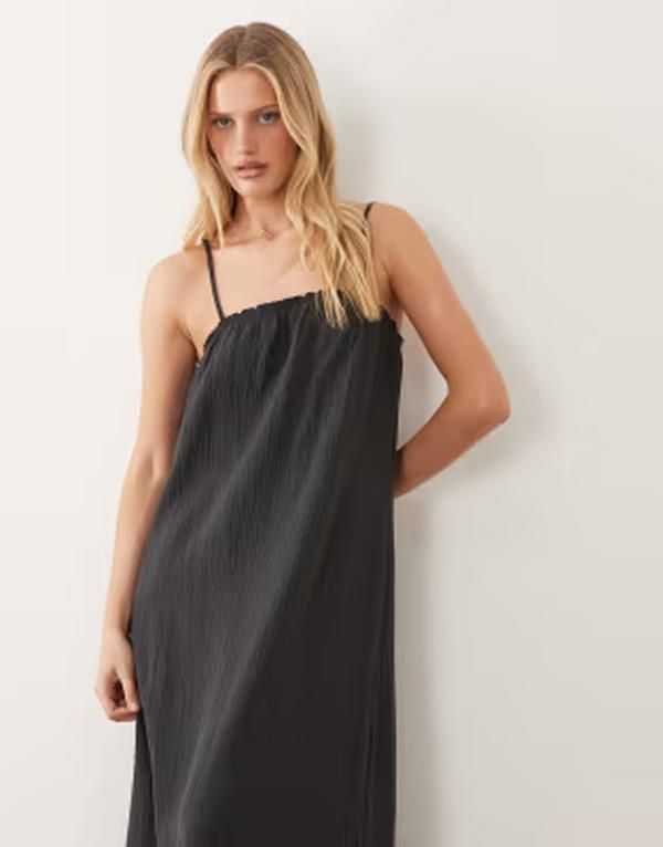ジェイディーワイ レディース トップス ワンピース ノースリーブ マキシ JDY cheesecloth sleeveless maxi dress in charcoal PHANTOM チャコール
