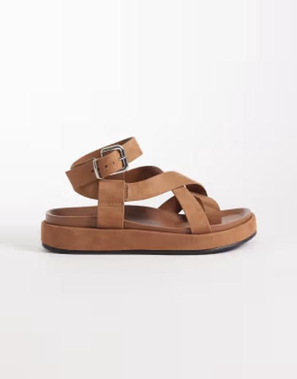 エイソス レディース シューズ サンダル スエード ASOS DESIGN Faye crossstrap footbed sandals in taupe suedette Taupe suedet