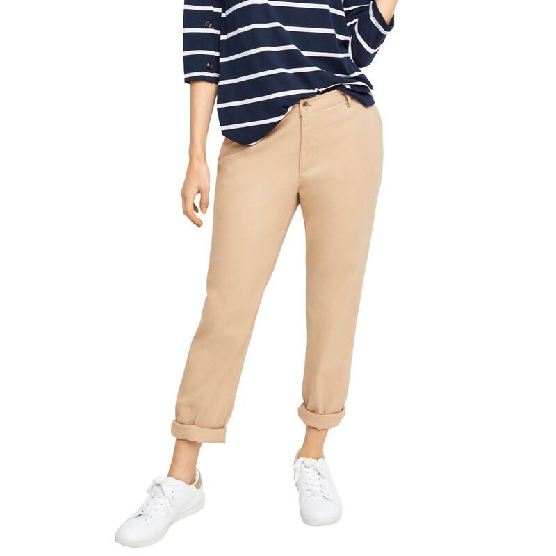 Ellos レディース ボトムス カジュアルパンツ プラスサイズ Ellos Plusize Stretchino MidRise Tapered Straight Pants New Khaki カ