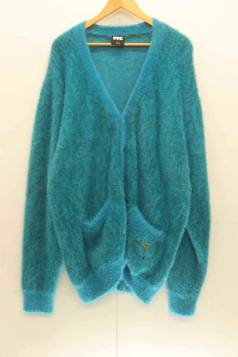 【中古】 FTC メンズカーディガン L HEATHER SHAGGY CARDIGAN FTC L 青 ブルー 無地