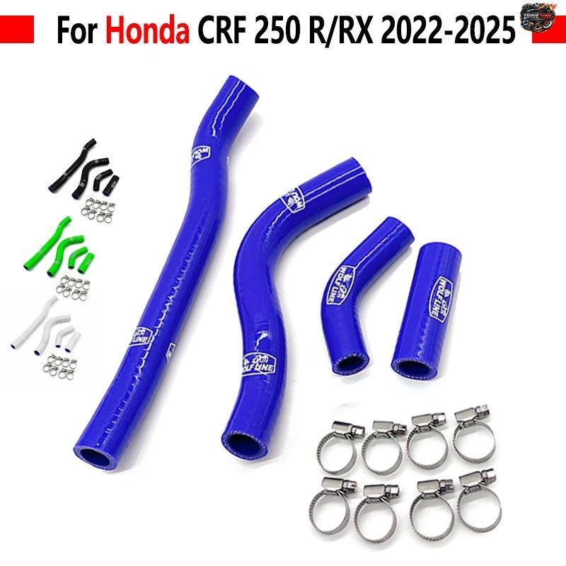 ホンダ CRF 250 R/RX CRF250R 2022-2025 オートバイ用 赤色シリコンラジエーターホース 水冷パイプ クーラントチューブ CRF 250 R 22-25