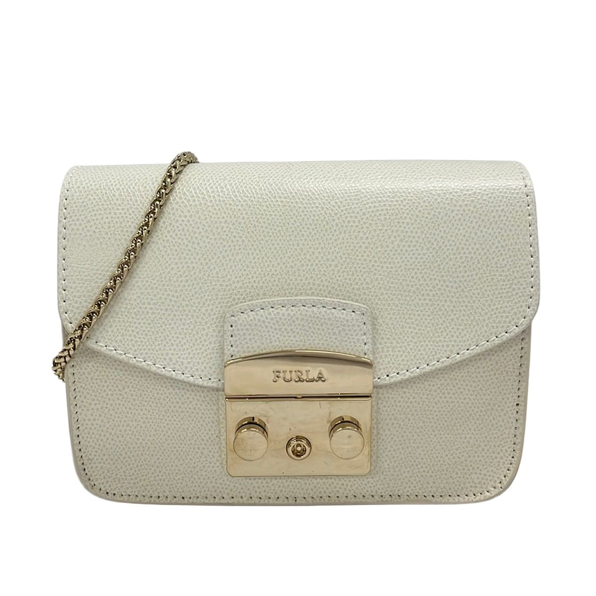 FURLA(フルラ) ショルダーバッグ メトロポリス 白 チェーンショルダー レザー