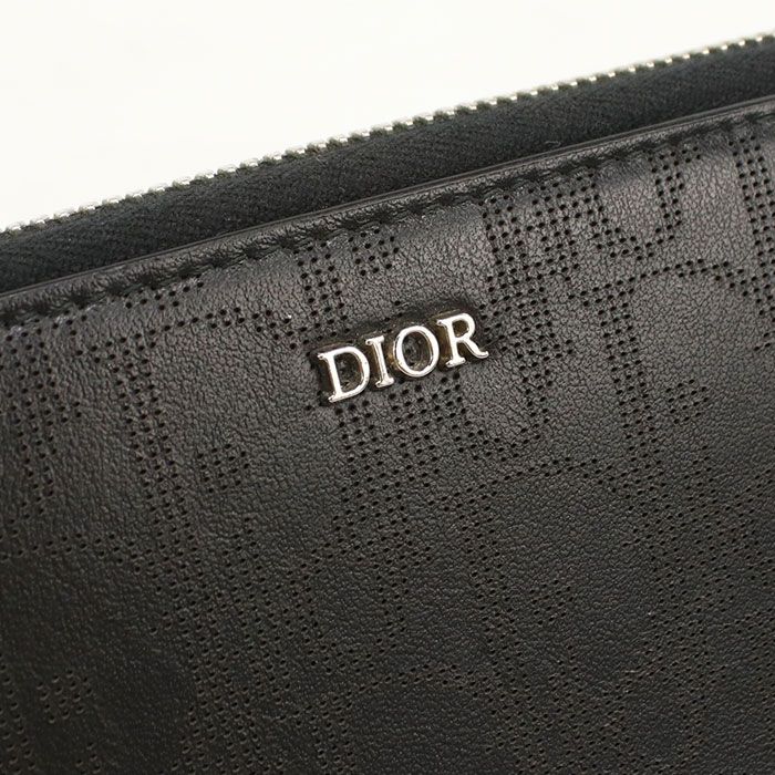 DIOR ディオール ロングジップウォレット ディオール オブリーク 長財布ラウンドファスナー/ギャラクシーレザー【中古】 メンズ