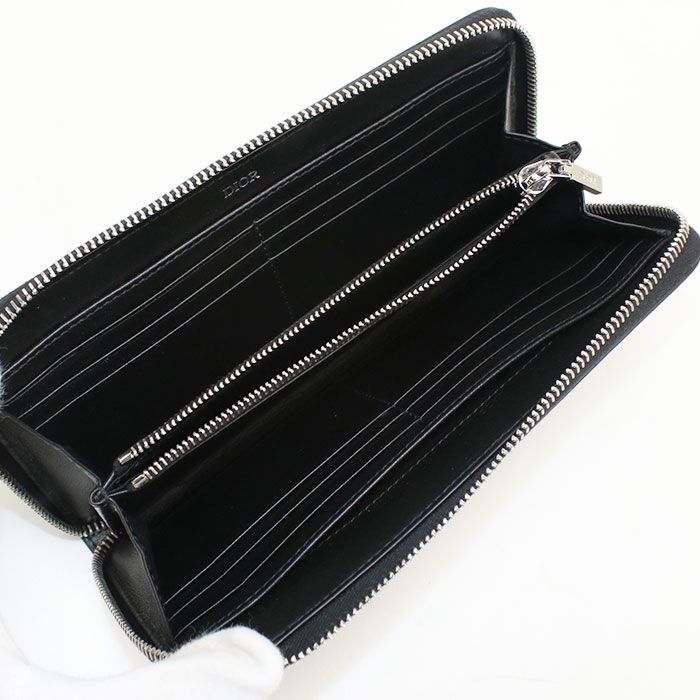 DIOR ディオール ロングジップウォレット ディオール オブリーク 長財布ラウンドファスナー/ギャラクシーレザー【中古】 メンズ