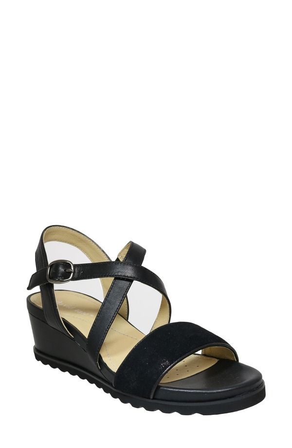 ダイビッドテイト レディース シューズ ヒール サンダル アンクル David Tate Kinsley Ankle Strap Wedge Sandal Black Suede ブラック