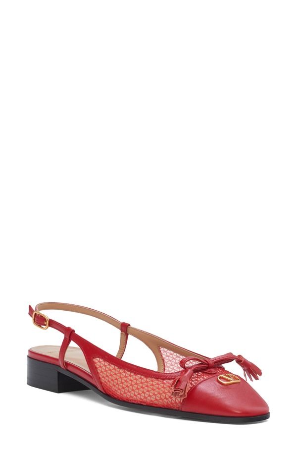 ヴァレンティノ レディース シューズ パンプス Valentino Garavani Valet Du Roi Slingback Ballet Flat Red レッド
