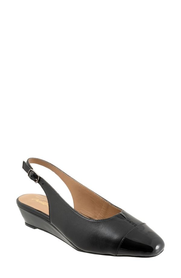 トロッターズ レディース シューズ パンプス キャップ Trotters Dea Slingback Cap Toe Wedge Pump Black ブラック