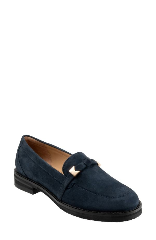 トロッターズ レディース シューズ スリッポン・ローファー Trotters Femi Loafer Navy Suede ネイビー