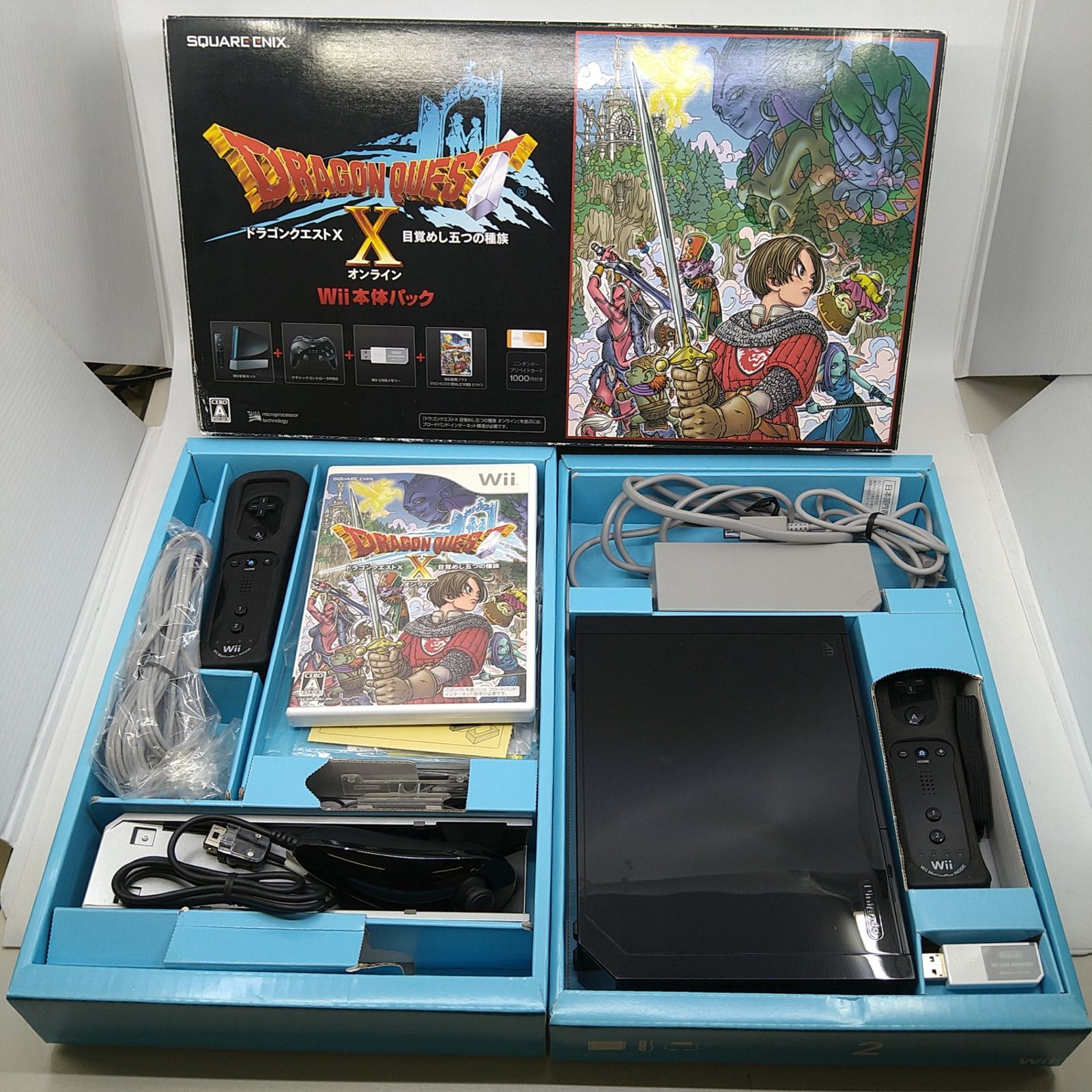 ドラゴンクエストⅩ目覚めし五つの種族 Wii本体パック Wiiリモコン2つ