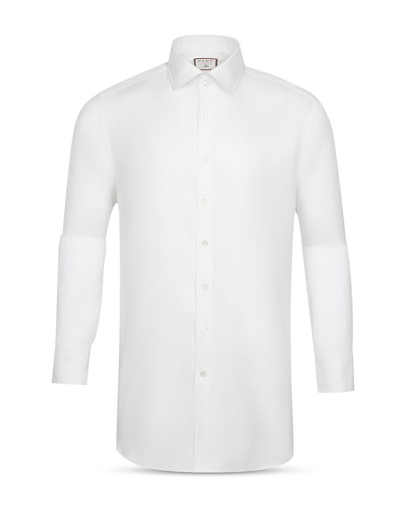 トーマスピンク メンズ トップス シャツ Thomas Pink Mason Textured Solidresshirt White ホワイト