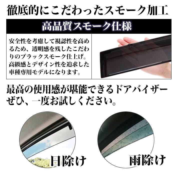 ライズ ロッキー A200A A210A系 A200S A210S 系 ドアバイザー サイドバイザー 固定金具付き バイザー スモーク サンバイザー FJ5172ts 27daeaed