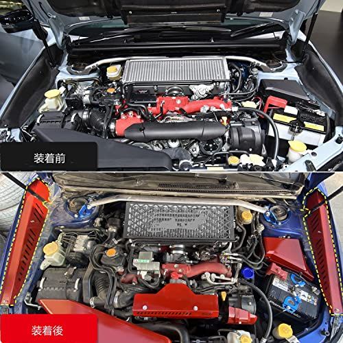 HIGH FLYING スバル WRX S4 STI VAG/VAB型レヴォーグ VMG /VM4 系 2014-2021 に適合フェンダーエアアウトレットダクト フロントフェンダー エンジンフード アルミニウム 合金 保護 カバー エンジン b7ea1f16