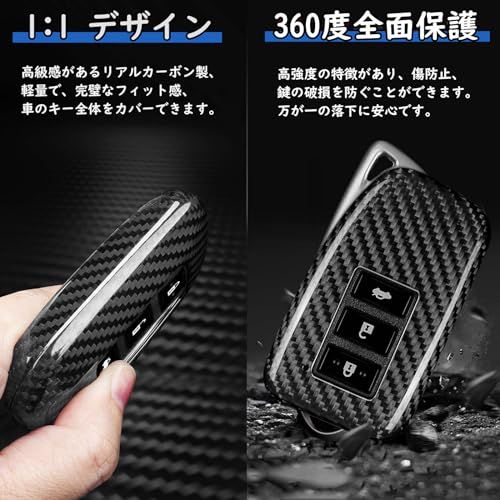 [T-carbon] キーケース キーカバー グラスファイバー製 レクサス専用設計 軽量・高光沢 NX IS RX LX GS10系 RC10系 GS250 GS300h等 対応（シルバーブラック）ts fc6f7229