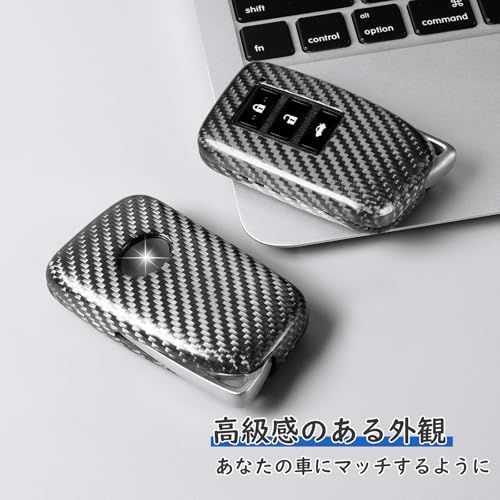 [T-carbon] キーケース キーカバー グラスファイバー製 レクサス専用設計 軽量・高光沢 NX IS RX LX GS10系 RC10系 GS250 GS300h等 対応（シルバーブラック）ts fc6f7229