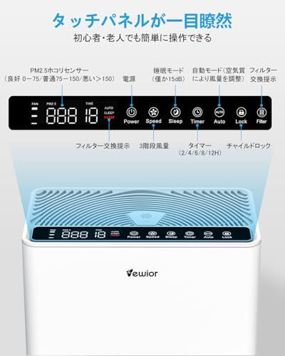 空気清浄機【50畳対応・強力浄化・花粉対策】 PM2.5自動検知 3段風量設定 HEPAフィルター アロマ対応 消臭 除菌 脱臭 ホコリ 花粉 集じん くうき清浄機 タイマー機能 AUTOモード チャイルドロック ペット臭い 強力 静音 軽量 10497473
