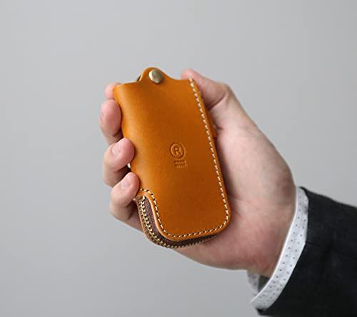 [PORCO ROSSO] キーケース スマートキーケース メンズ レディース 本革 栃木レザー スマートキー キー キーホルダー 革 ファスナー ブランド ポルコロッソ 日本製 【キャメル：ブラウンファスナー】[sokunou]t 86a49f3d