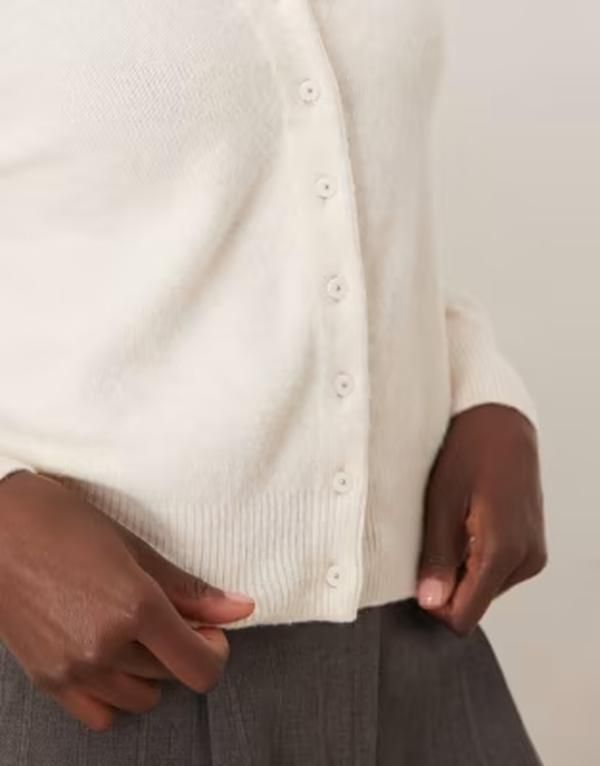 マンゴ レディース アウター カーディガン Vネック Mango vneck cardigan CREAM クリーム