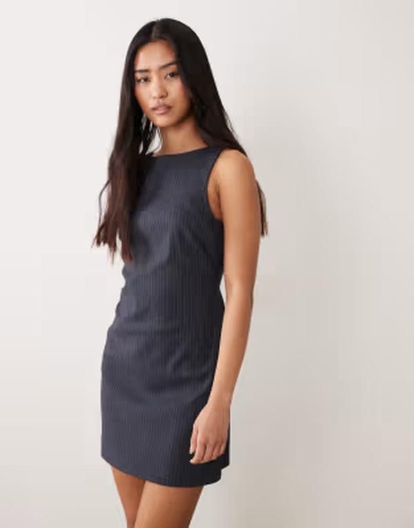 ミスセルフフリッジ レディース トップス ワンピース Misselfridge tailored shift dress in bengaline Navy stripe ネイビー
