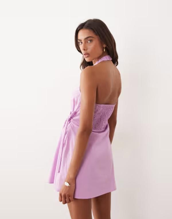 エイソス レディース トップス ワンピース ミニ コットン リネン ホルター ASOS DESIGN cottonlinen blend halter neck wrap mini sundress エイソス レディース トップス ワンピース ミニ コットン リネン ホルター ASOS DESIGN cottonlinen blend halter neck wrap mini sundress