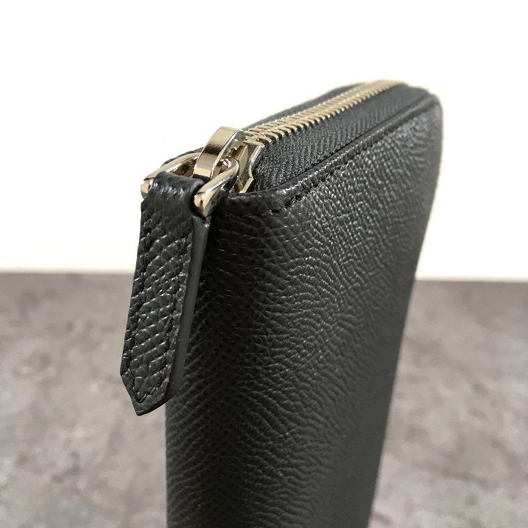 未使用品 BVLGARI ラウンドファスナー 長財布 グレー グリーン 228