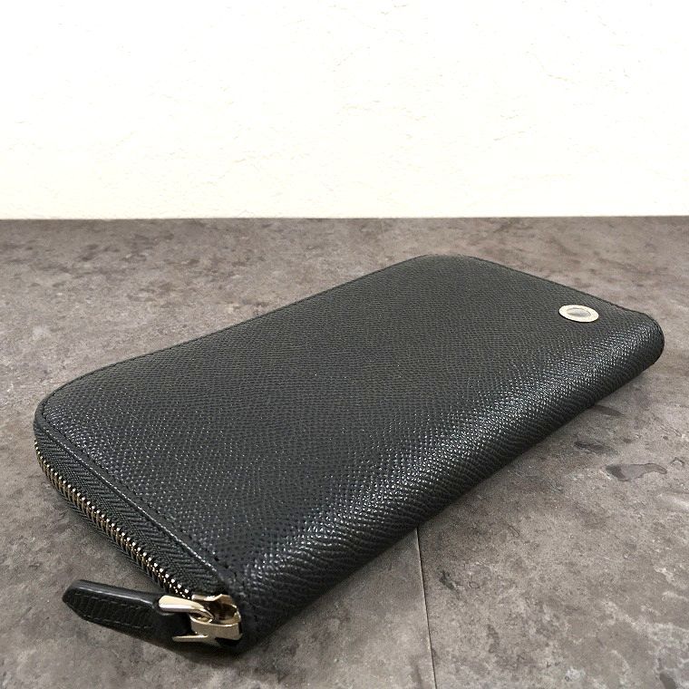 未使用品 BVLGARI ラウンドファスナー 長財布 グレー グリーン 228