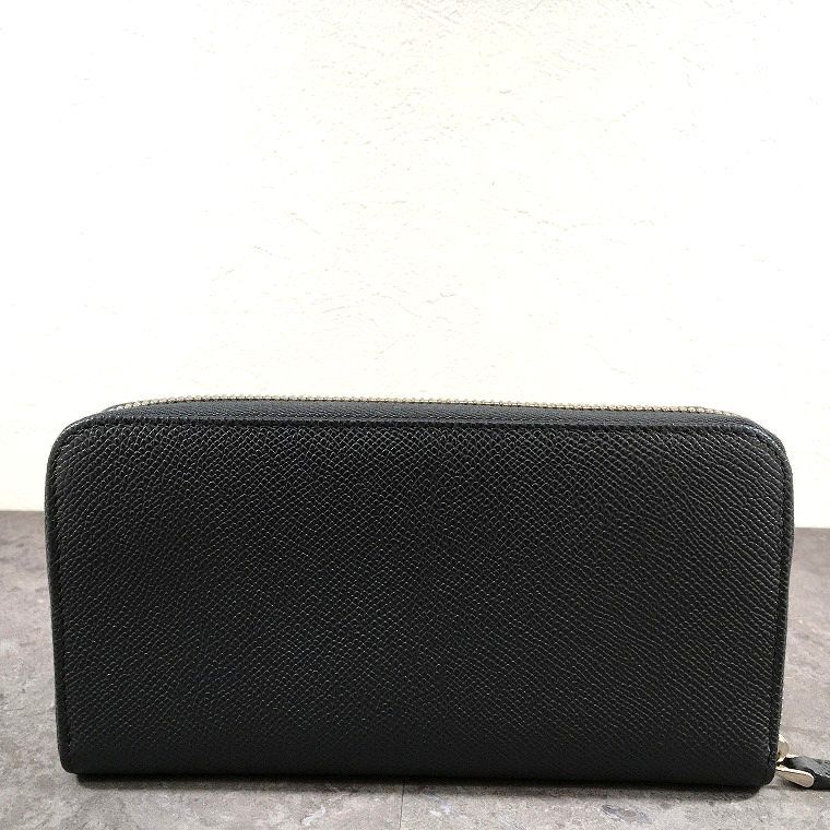 未使用品 BVLGARI ラウンドファスナー 長財布 グレー グリーン 228