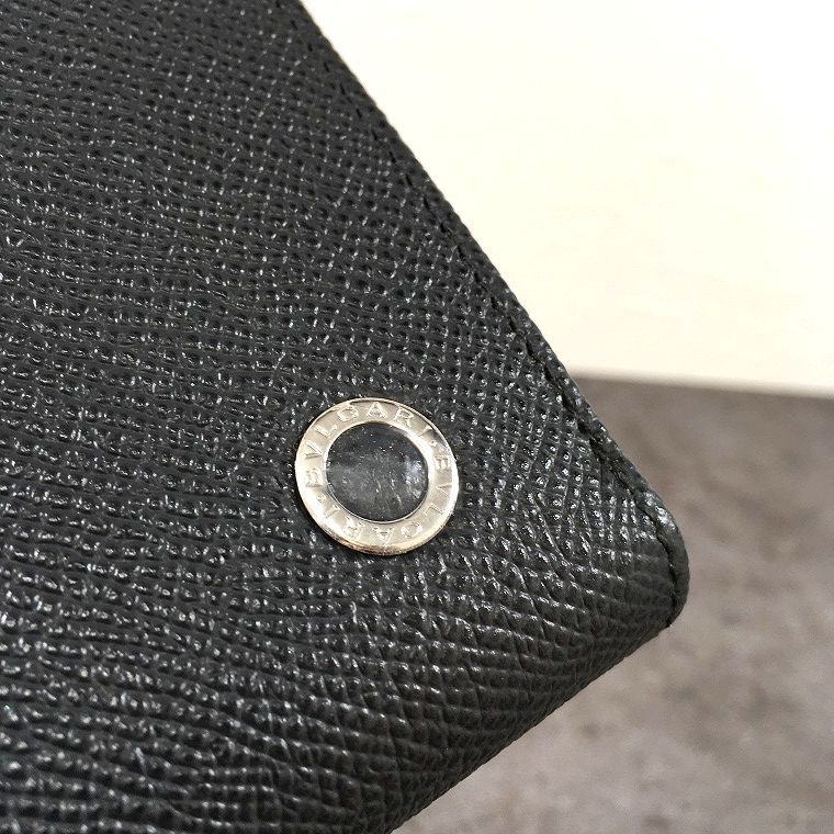 未使用品 BVLGARI ラウンドファスナー 長財布 グレー グリーン 228