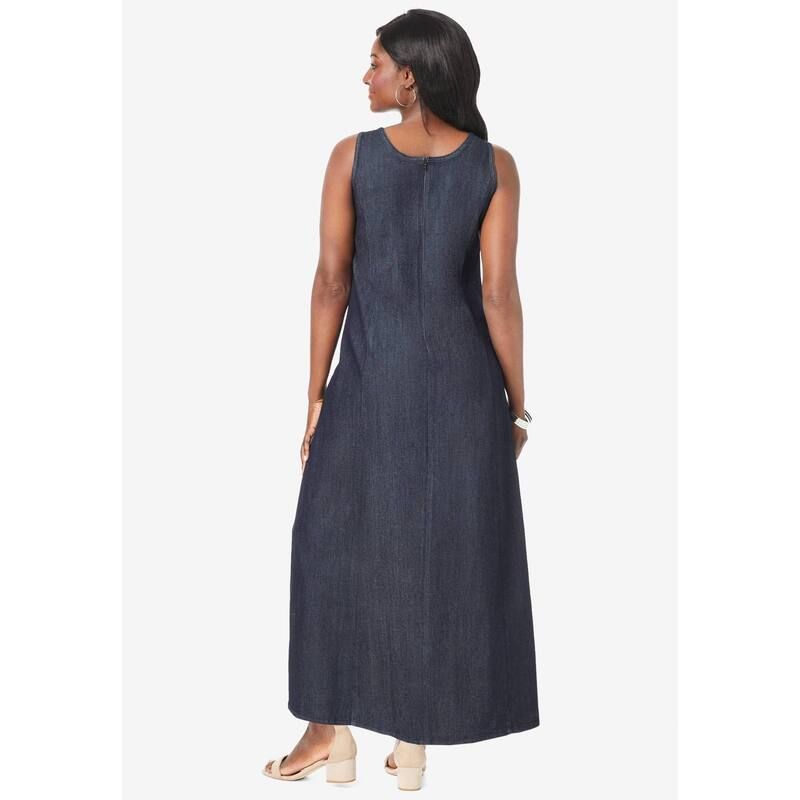 ジェシカロンドン レディース トップス ワンピース プラスサイズ デニム マキシ Jessica London Womens Plusize Denimaxi Dress Blue Watercolo
