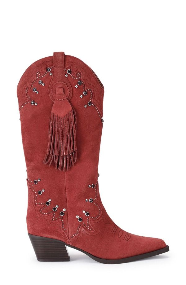 カートジェイガーロンドン レディース シューズ ブーツ・レインブーツ Kurt Geiger London Western Tassel Boot Medium Red レッド