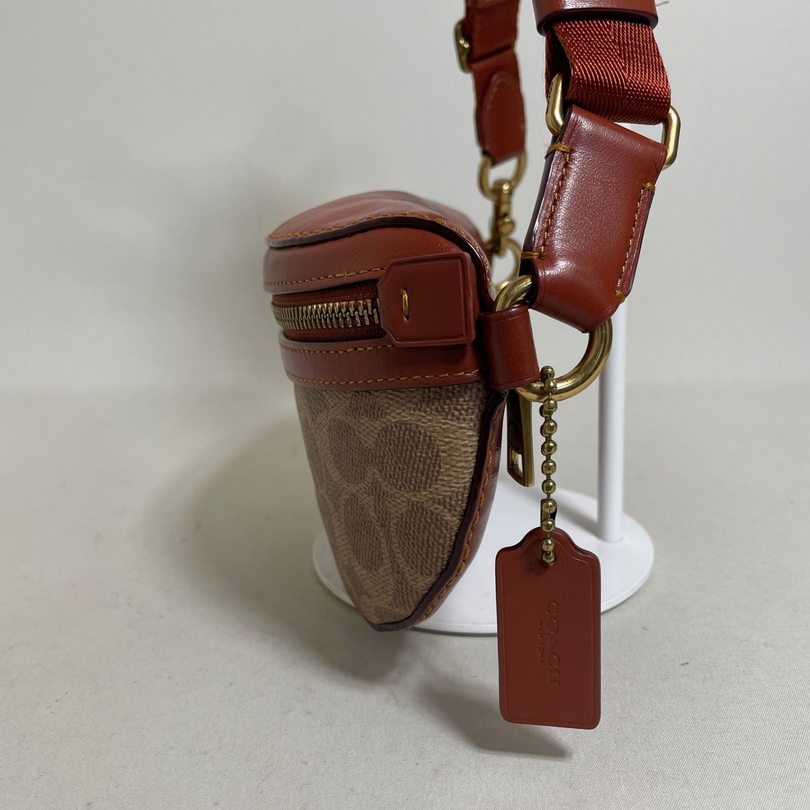 2606-1｜美品｜コーチ シグネチャー ボディバッグ ブラウン