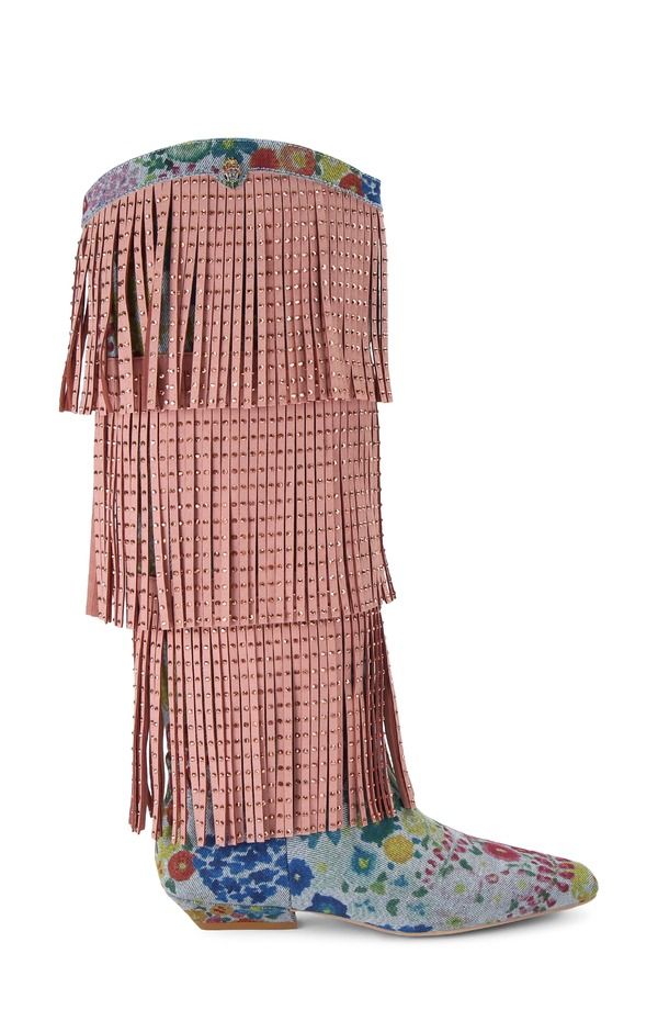 カートジェイガーロンドン レディース シューズ ブーツ・レインブーツ フラワー柄 スパンコール フリンジ フラワー Kurt Geiger London Floral Sequin Fringe We
