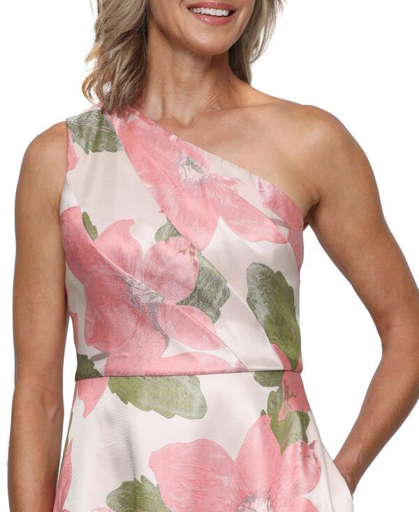 アレックスイブニングス レディース トップス ワンピース ワンショルダー Alex Evenings Womens OneShoulder Gown Coral Multi コーラル