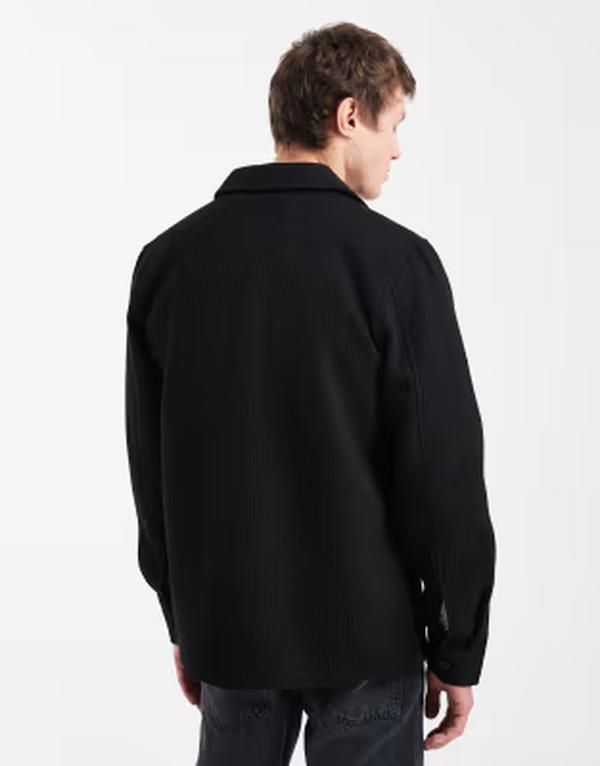 スリードベア メンズ トップス シャツ Threadbare double pocket front shacket Black ブラック