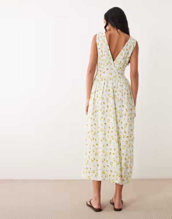ウェンズデーガール レディース トップス ワンピース フラワー柄 フラワー Wednesdays Girl midaxi dress in yellow floral YELLOW イエロー ウェンズデーガール レディース トップス ワンピース フラワー柄 フラワー Wednesdays Girl midaxi dress in yellow floral YELLOW イエロー