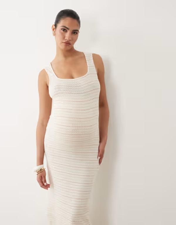 ママライシアス レディース トップス ワンピース ミディ ジャージー マタニティ Mamalicious Mamalicious Maternity square neck jersey croche