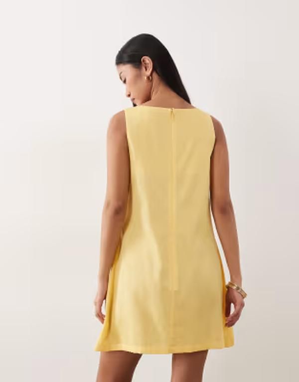 エイソス レディース トップス ワンピース ミニ ASOS DESIGN slash neckeyhole mini sundress in lemon zest Lemon Zest